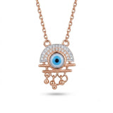 Nakrani Gold Elegant Rose Gold Necklace with American Diamonds