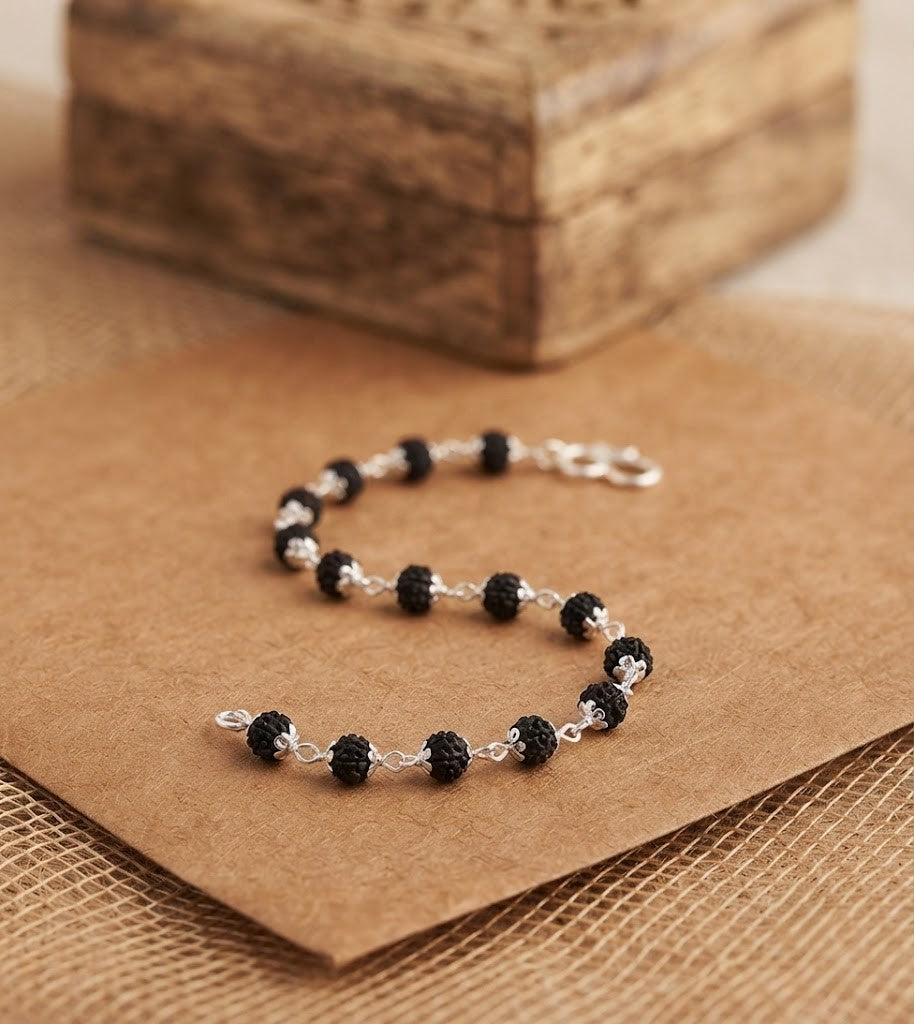 Silver Rudraksha Bracelet for Men