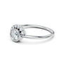 Moissanite Bezel Set Halo Ring in Solid 14KT Yellow Gold | Nakrani Gold Hallmark Quality