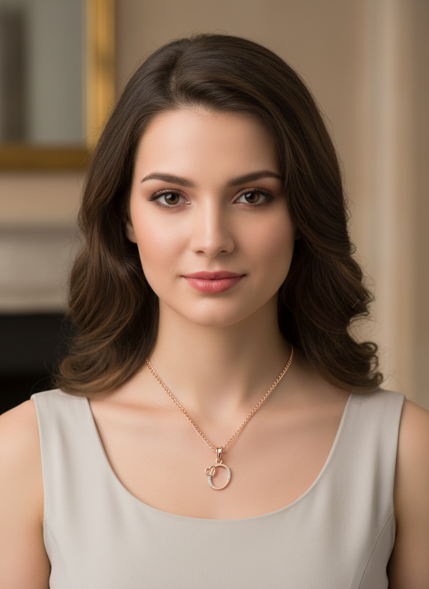 O Initial Alphabet Diamond Pendant - Diamond Jewellery