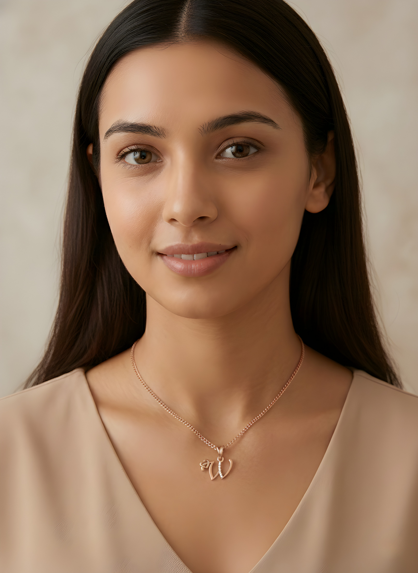 W Initial Alphabet Diamond Pendant - Diamond Jewellery