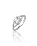 925 Sterling Silver Princess Cut American Diamond Ring Women Wedding Band Size 5-27