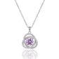 Silver Pink Stone Chain Pendant American Diamond Gift for Her