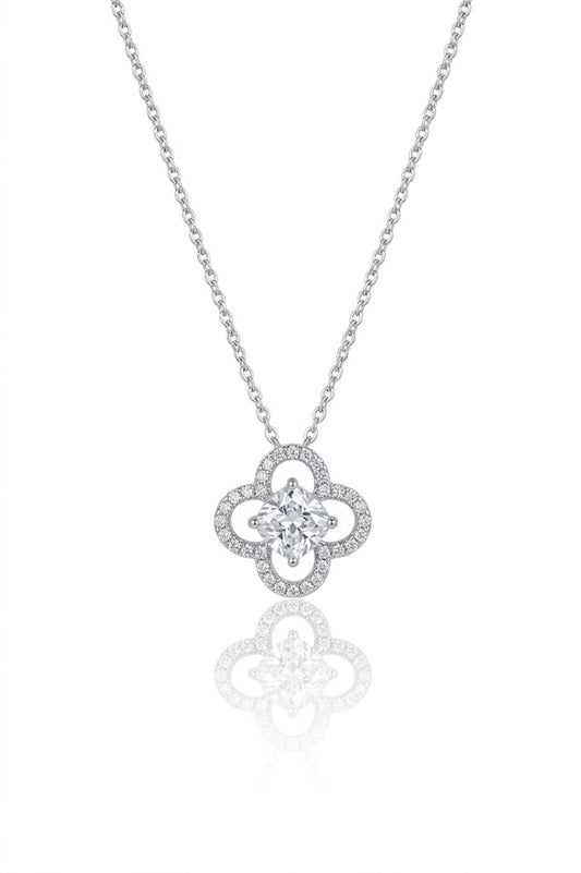 Silver Clover Pendant Necklace Women American Diamond Chain Gift | Van Cleef chain