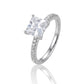 925 Sterling Silver Princess Cut American Diamond Ring - Women's Fine Jewelry