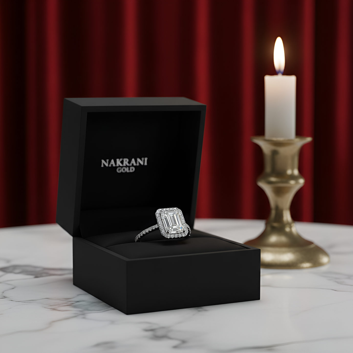 Moissanite Diamond Ring in 92.5 Sterling Silver