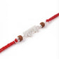Krishna Silver Rakhi with Traditional Rudraksha Beads