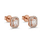 Exquisite Rose Gold Cluster Stud Earrings with Brilliant Diamonds