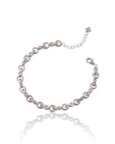 Silver Infinity Link Bracelet Women American Diamond Adjustable Gift