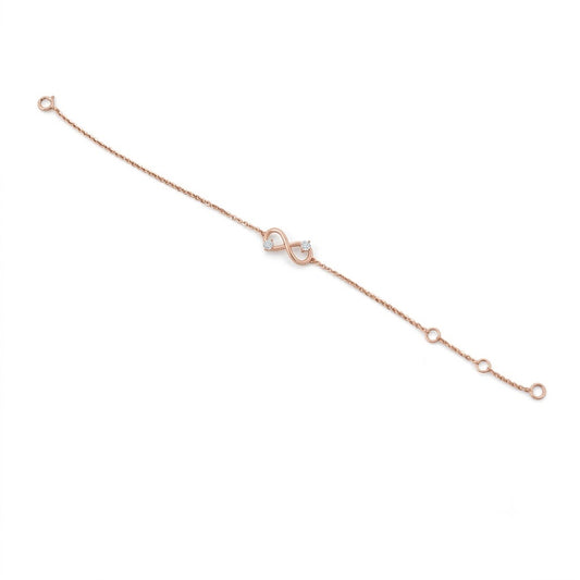 Infinity Rose Gold Bracelet with Lab-Grown Diamonds – Ethical Elegance Redefined