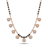 Rose Gold  Mangalsutra with Lab-Grown Diamonds – Heart Charms Design