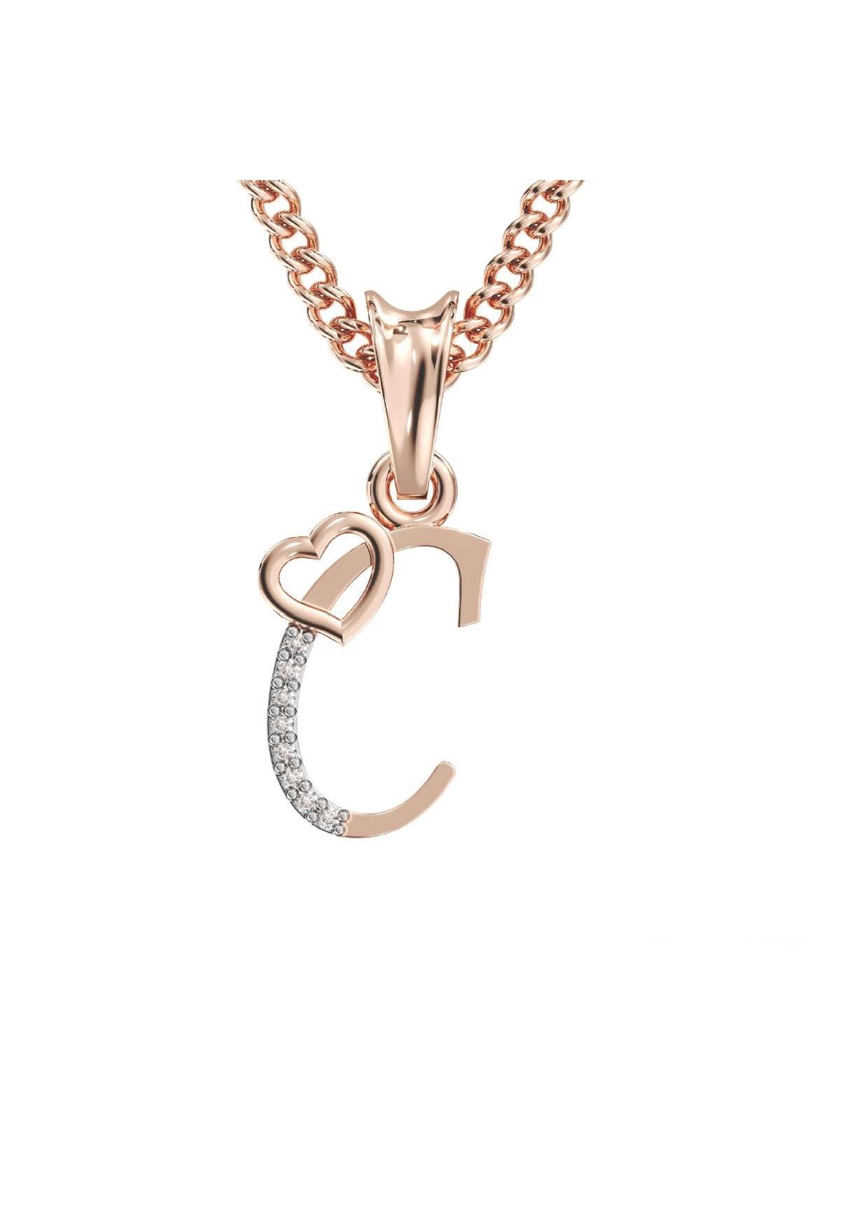 C Initial Alphabet Diamond Pendant - Diamond Jewellery