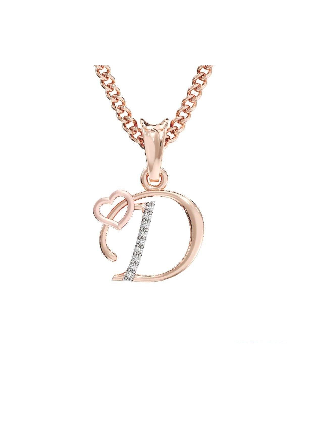 D Initial Alphabet Diamond Pendant - Diamond Jewellery