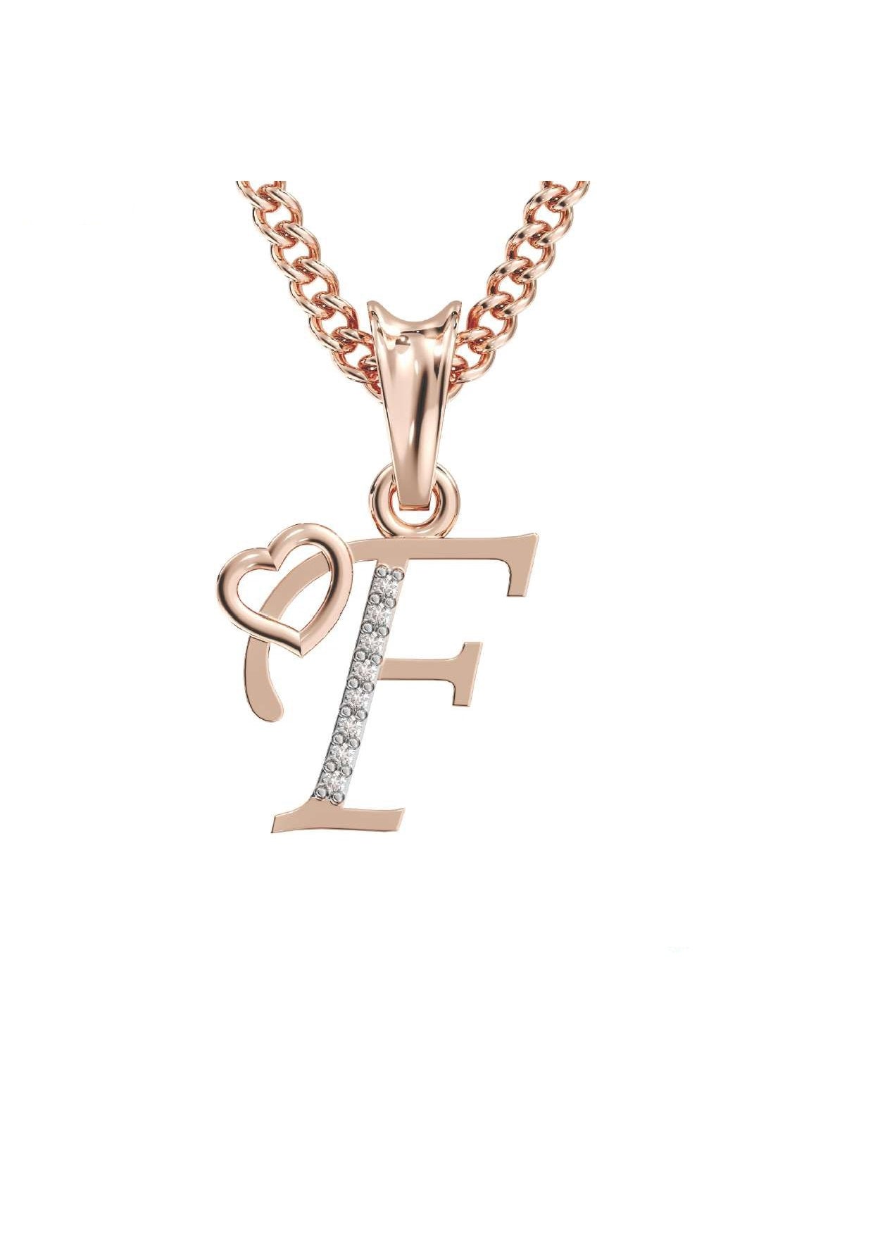 F Initial Alphabet Diamond Pendant - Diamond Jewellery