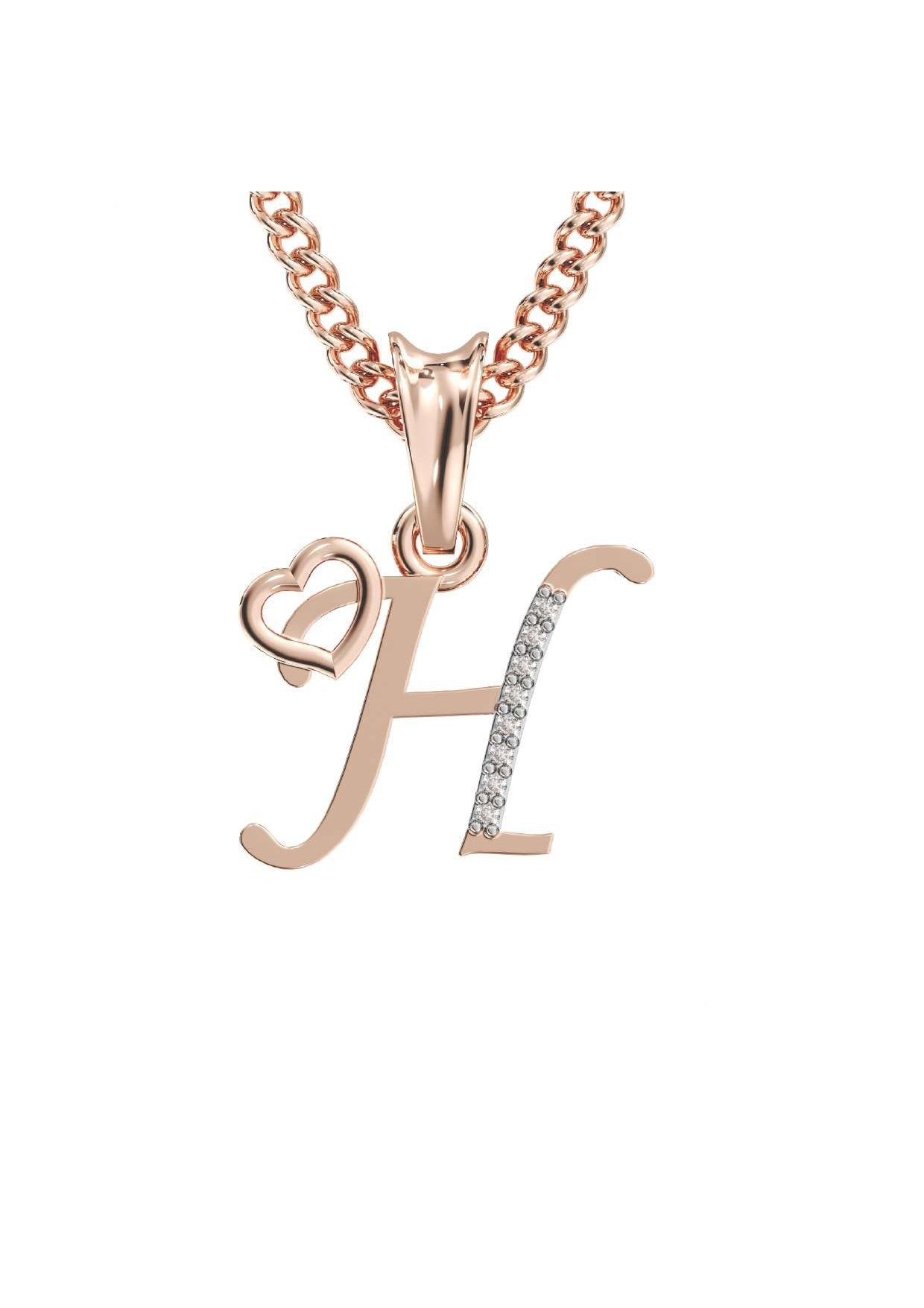 H Initial Alphabet Diamond Pendant - Diamond Jewellery