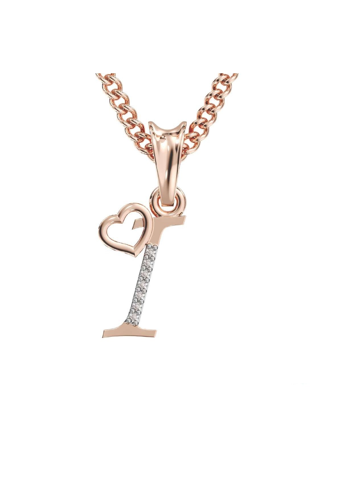 I Initial Alphabet Diamond Pendant - Diamond Jewellery