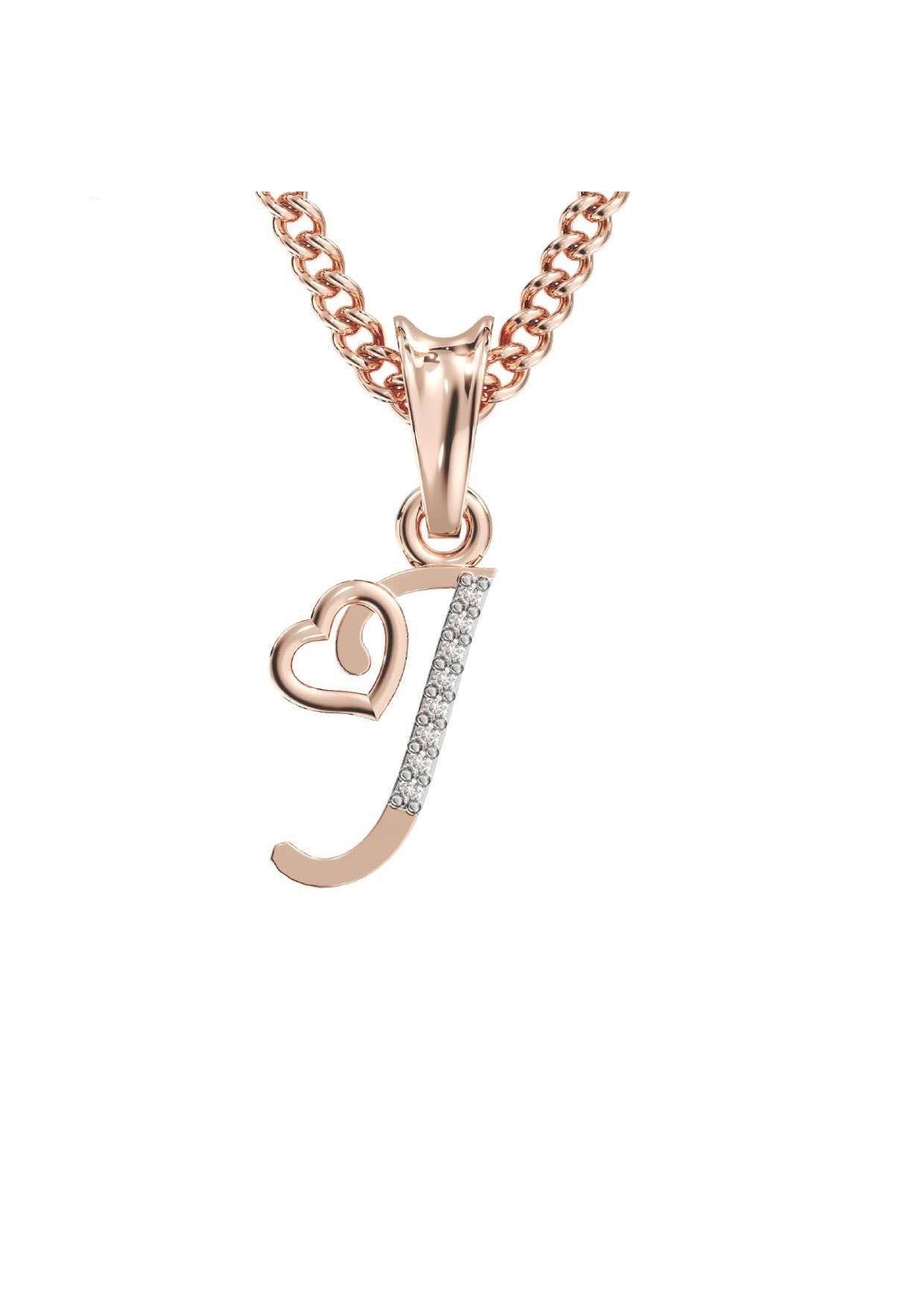 J Initial Alphabet Diamond Pendant - Diamond Jewellery