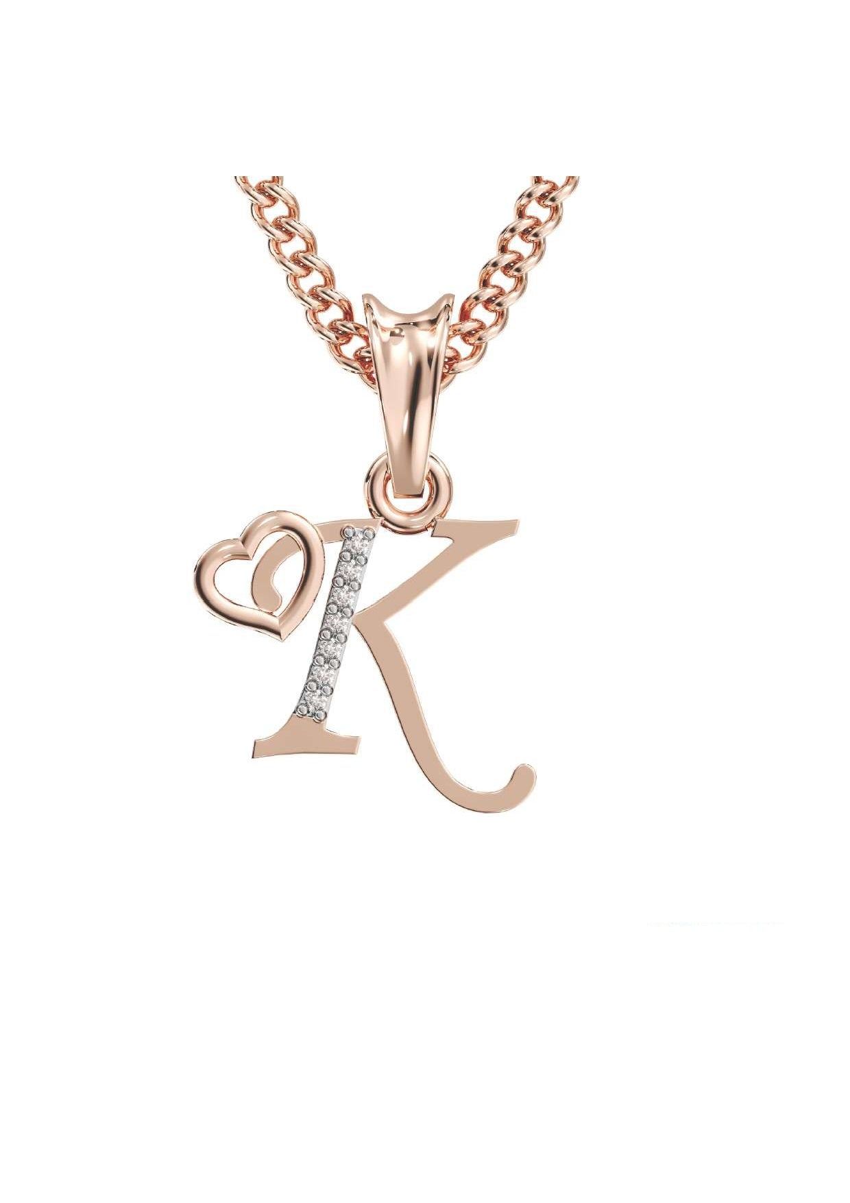 K Initial Alphabet Diamond Pendant - Diamond Jewellery