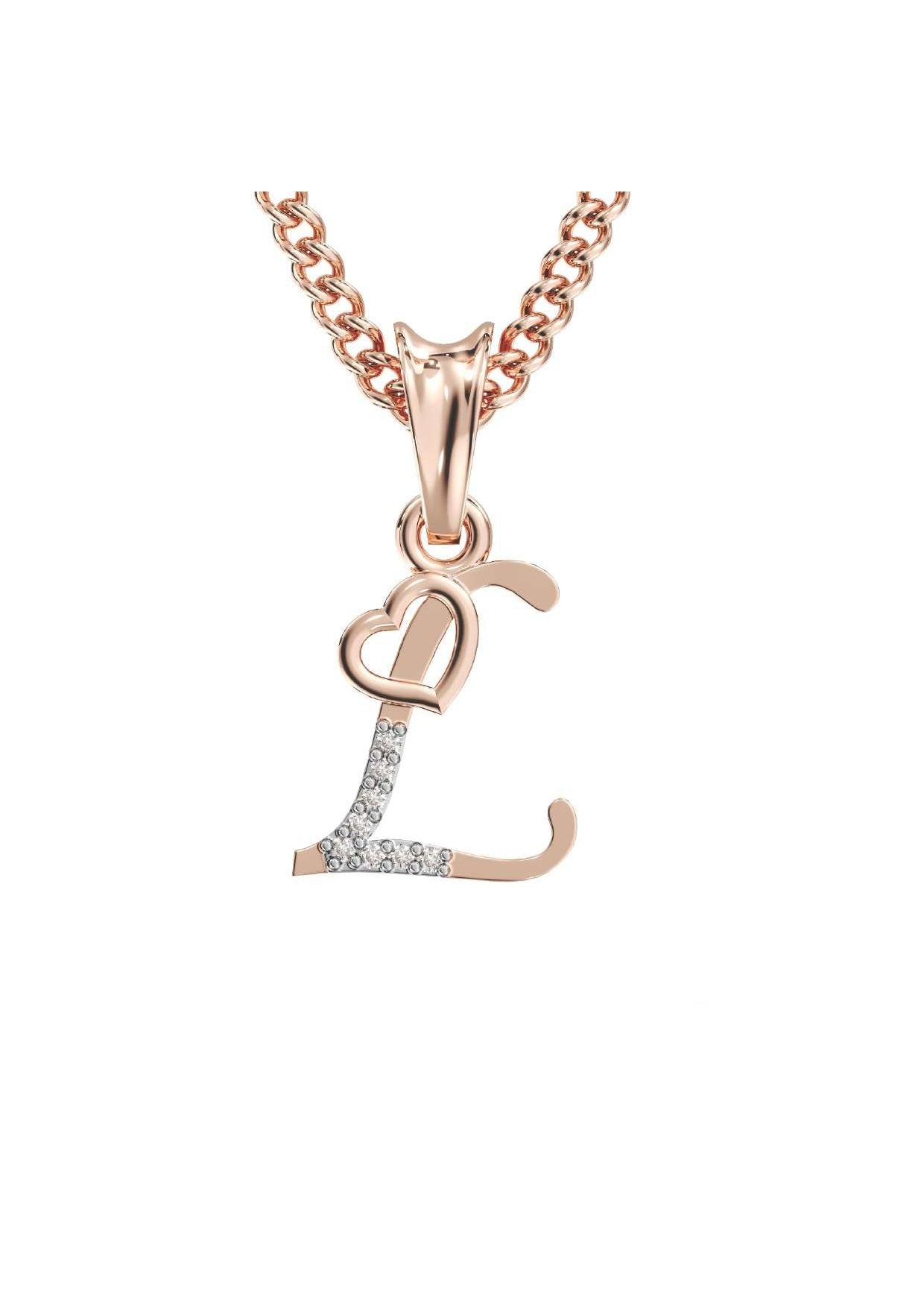 L Initial Alphabet Diamond Pendant - Diamond Jewellery