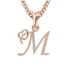 M Initial Alphabet Diamond Pendant - Diamond Jewellery