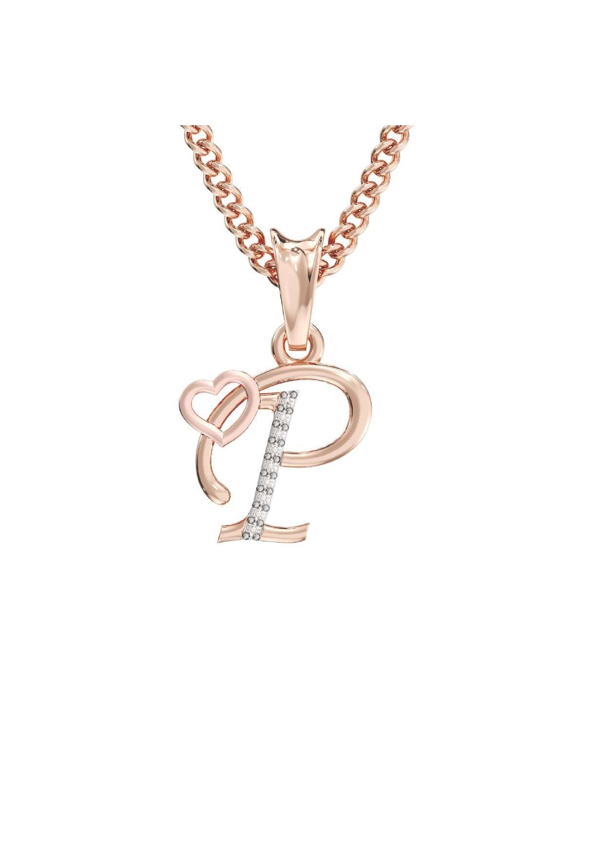P Initial Alphabet Diamond Pendant - Diamond Jewellery
