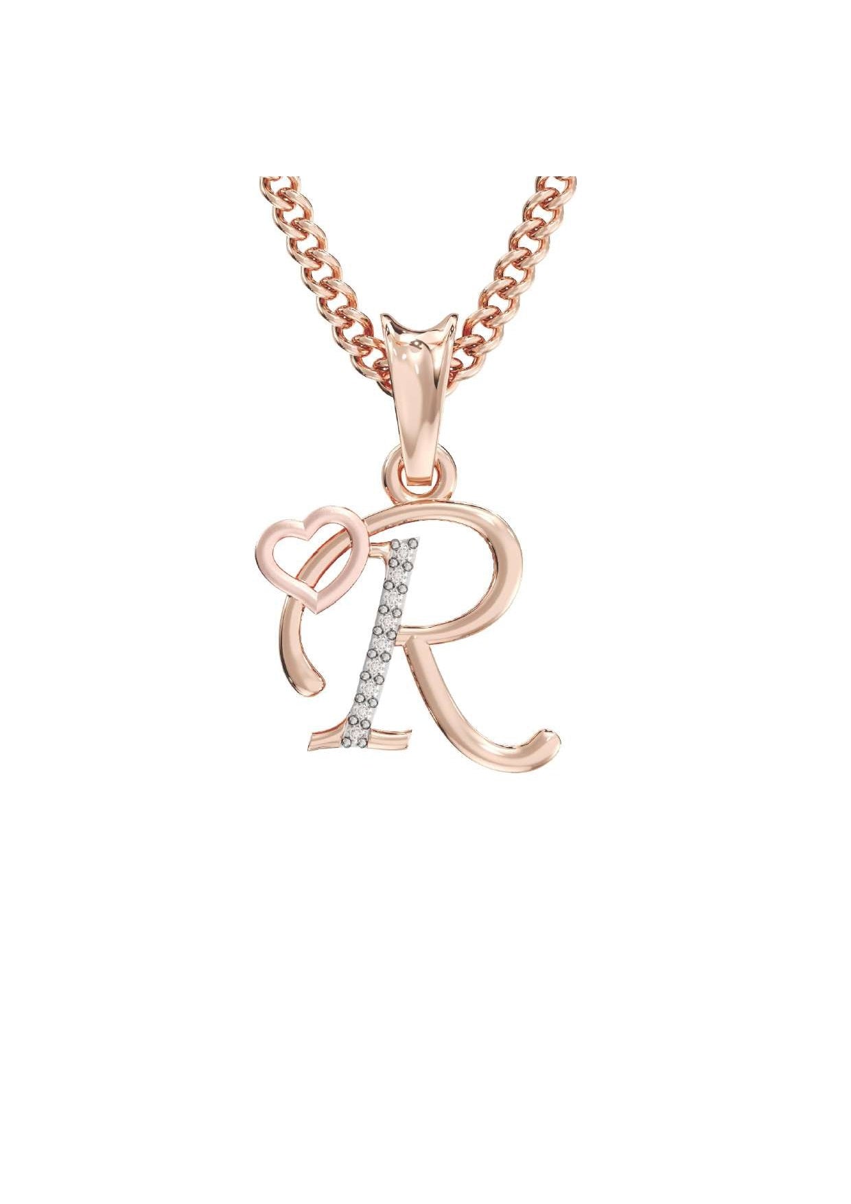 R Initial Alphabet Diamond Pendant - Diamond Jewellery