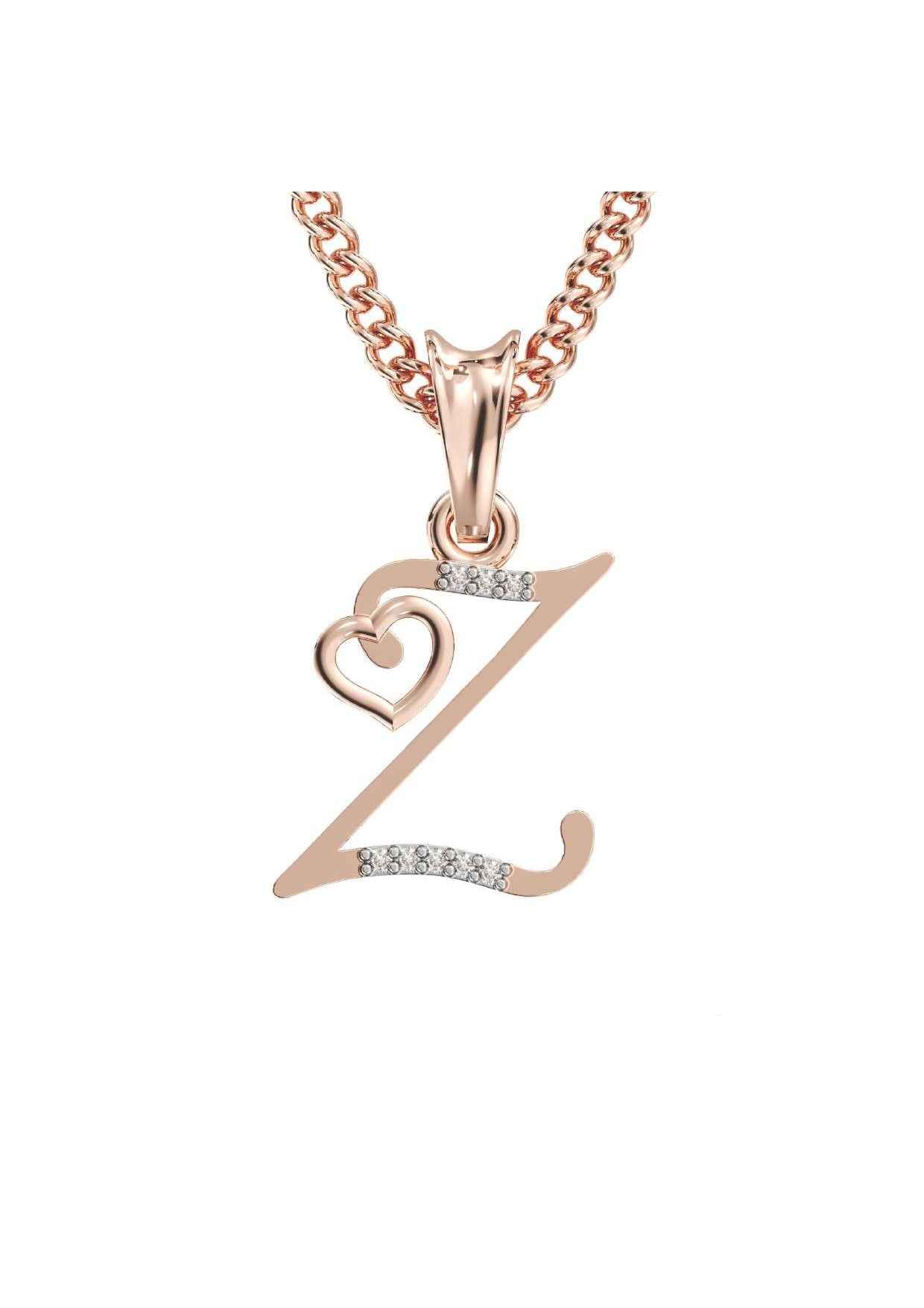 Z Initial Alphabet Diamond Pendant - Diamond Jewellery