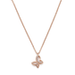 Exquisite Butterfly Pendant Necklace in Rose Gold with Lab-Grown Diamonds