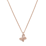 Exquisite Butterfly Pendant Necklace in Rose Gold with Lab-Grown Diamonds