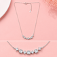 92.5 Sterling Silver Station Necklace with Square Cut Clear Stones Minimalist Chain