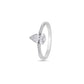 925 Sterling Silver Ring Women American Diamond Pear Cut Engagement Wedding Band