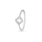 925 Sterling Silver Ring for Women American Diamond Clover Flower Band Gift Boxed