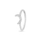 925 Sterling Silver Crescent Moon Ring Women’s American Diamond