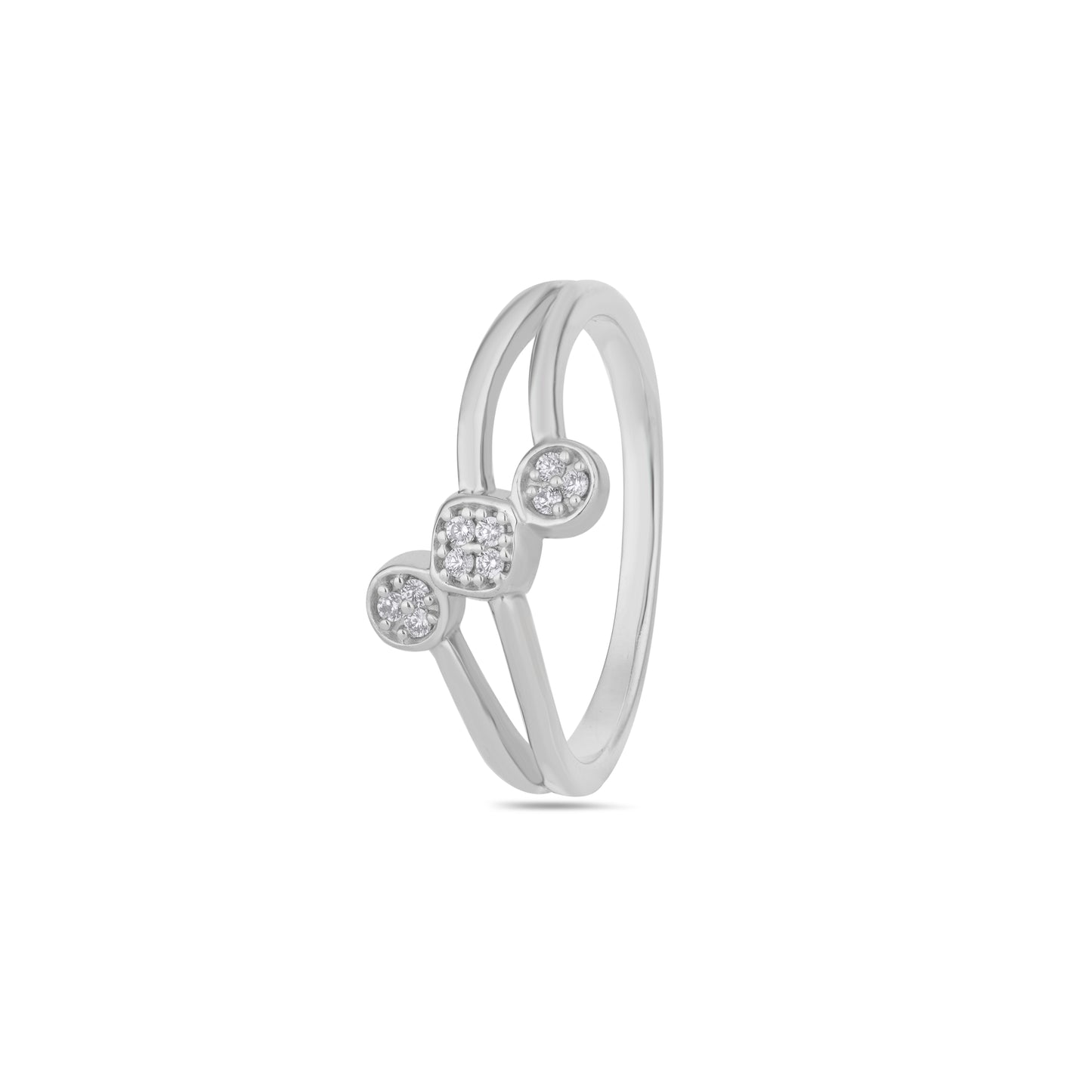 925 Sterling Silver Women Ring American Diamond Cubic Zirconia Statement Band Jewelry