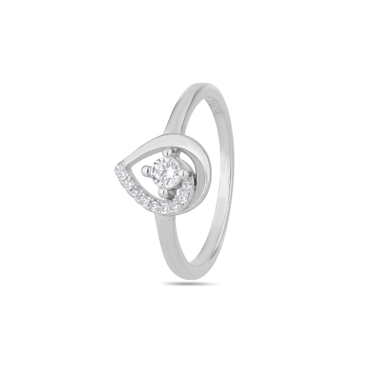 925 Sterling Silver Women Ring American Diamond Moissanite Promise Band