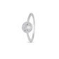 925 Sterling Silver Ring for Women Round Halo American Diamond Engagement Band
