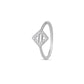 Elegant 925 Sterling Silver Square Halo American Diamond Ring