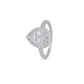 925 Sterling Silver Pear Shape American Diamond Ring for Women Bridal Jewelry Gift