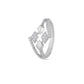 925 Sterling Silver American Diamond Ring for Women Elegant Geometric Band
