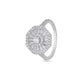 925 Sterling Silver Halo Ring for Women American Diamond Art Deco Wedding Band