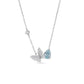 Butterfly Necklace Simulated Aquamarine Cz Diamond Chain Gift | 925 SILVER