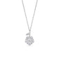 Silver Flower Cluster Pendant Necklace with American Diamonds