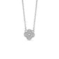 Van Cleef Style 925 Sterling Silver Clover Necklace American Diamond Chain