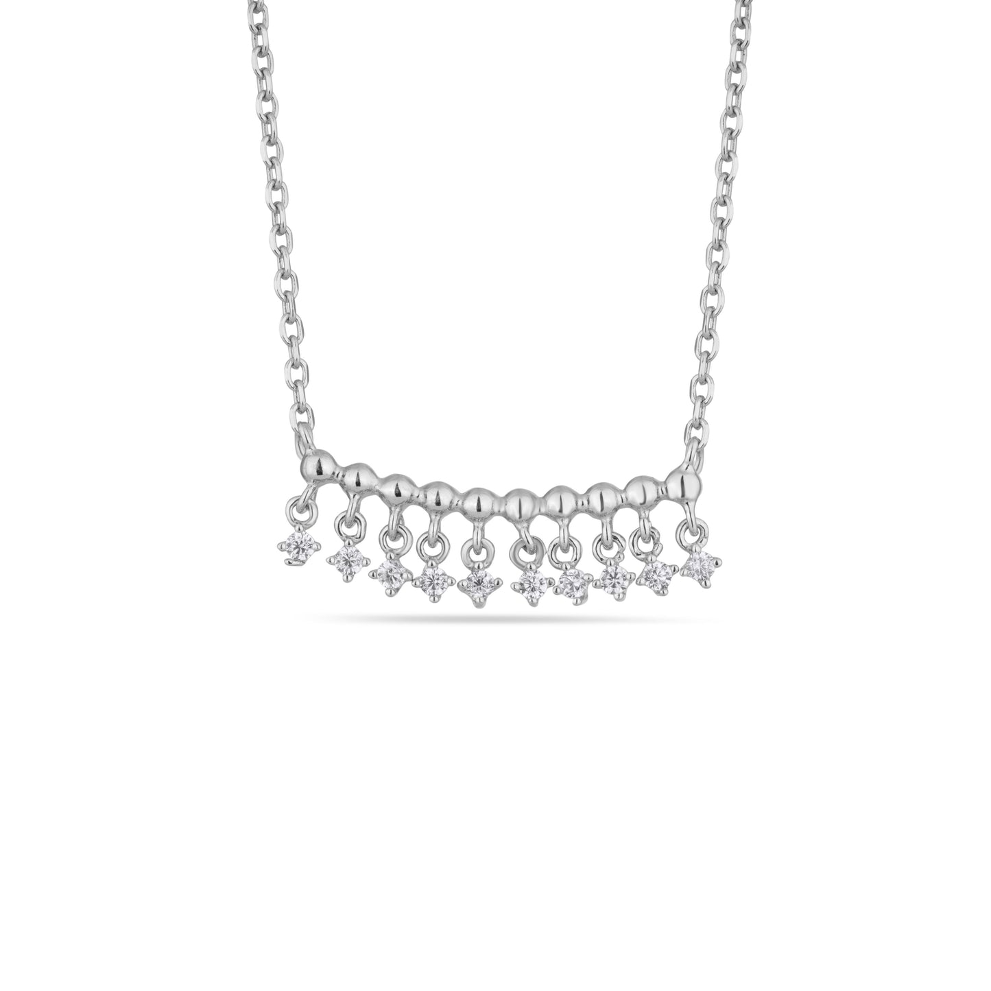 Silver American Diamond Choker Necklace