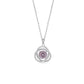 Silver Pink Stone Chain Pendant American Diamond Gift for Her