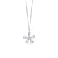 925 Sterling Silver Flower Pendant Necklace American Diamond CZ Womens Chain Gift
