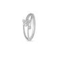 925 Sterling Silver Bypass Ring American Diamond Round CZ Band Women Jewelry
