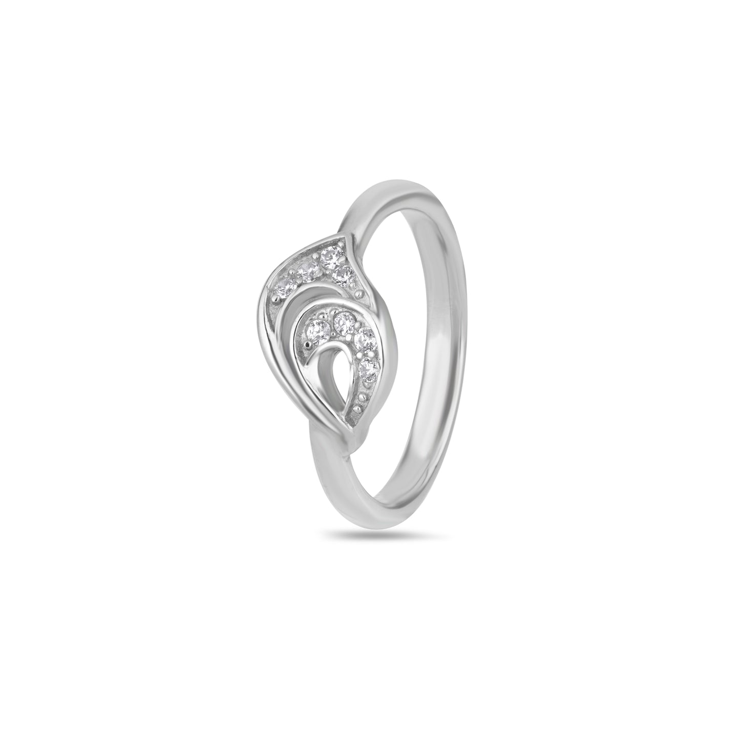 925 Sterling Silver Intertwined Teardrop Ring for Women