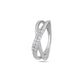 925 Sterling Silver Bypass X Ring Women American Diamond CZ Statement