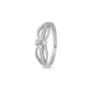 925 Sterling Silver American Diamond Ring for Women - Elegant Knot Stackable Band